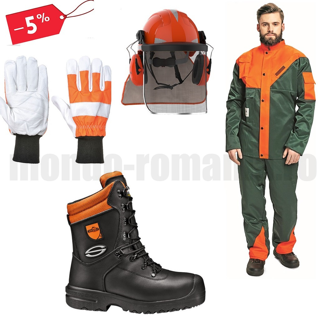 Set fasonator: jacheta, pantaloni, casca si manusi