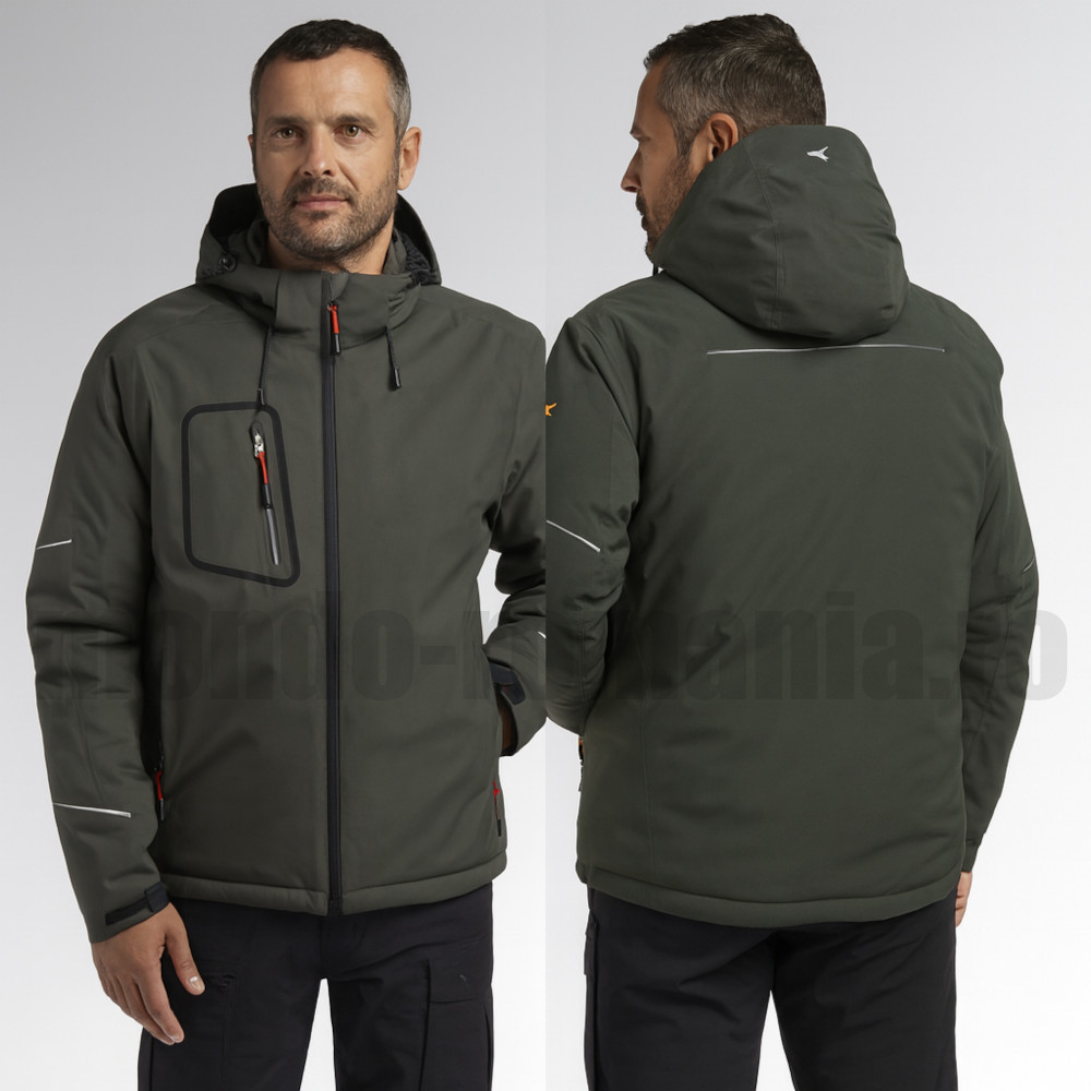 Scurta termoizolanta din softshell, cu gluga detasabila - DIADORA Cross PADDED Grey