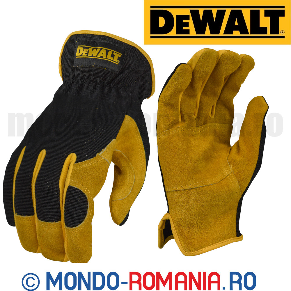 Manusi profesionale de lucru din piele si textil Spandex - DeWALT HYBRID Performance 