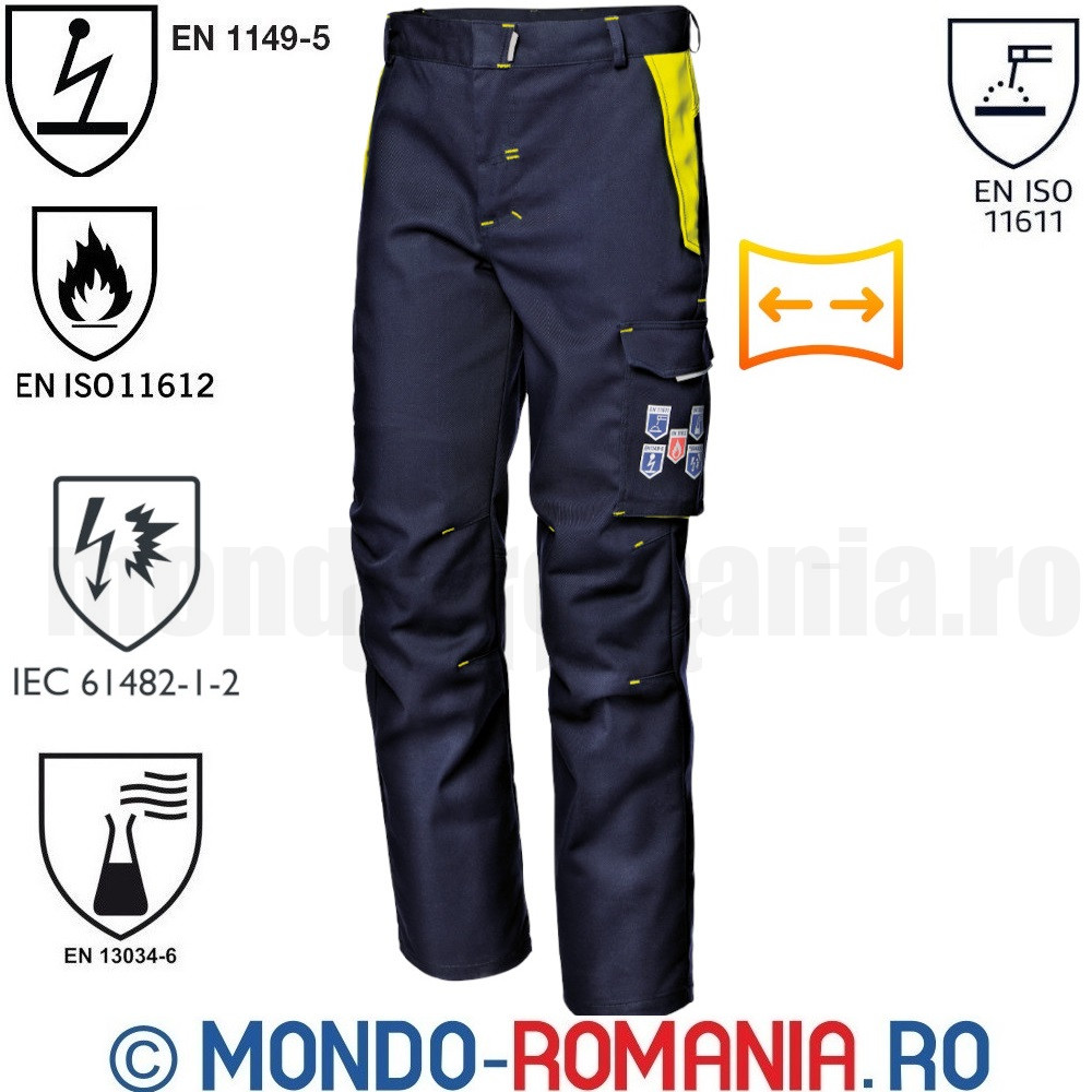 Pantaloni ignifugi, antistatici, arc electric, antichimici