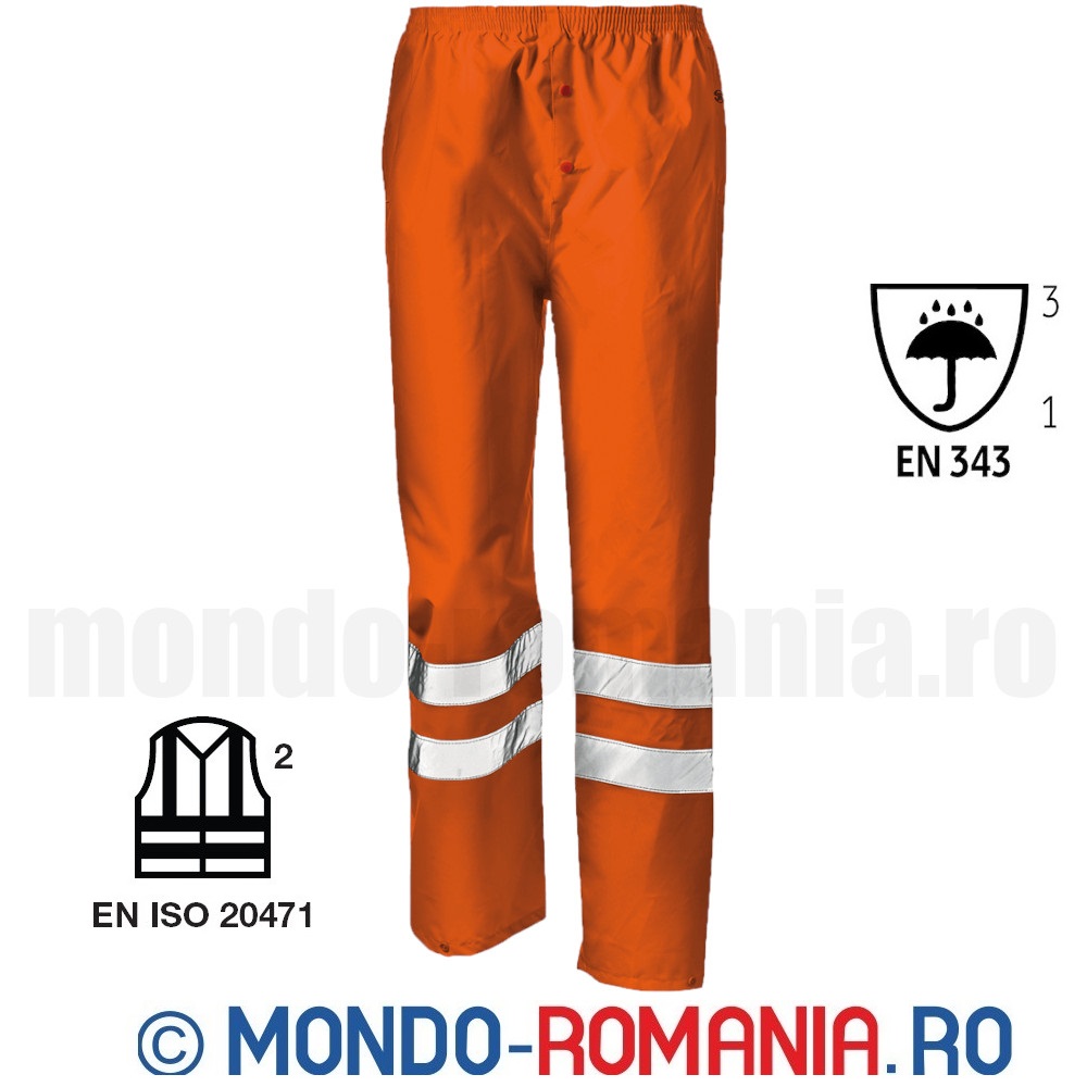 Pantaloni reflectorizanti, impermeabili, respirabili GLAMOUR orange