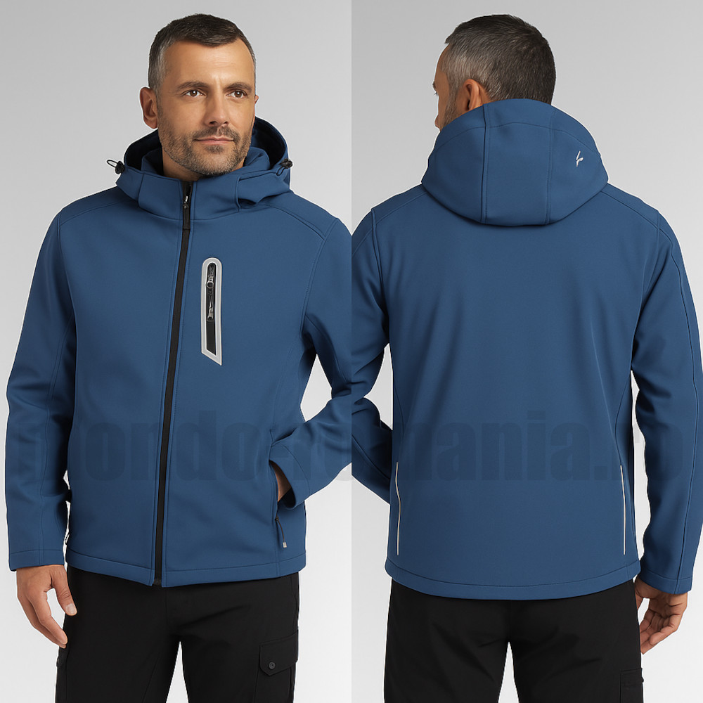 Scurta termoizolanta din softshell, cu gluga detasabila -DIADORA Sail PADDED Blue Morroccan