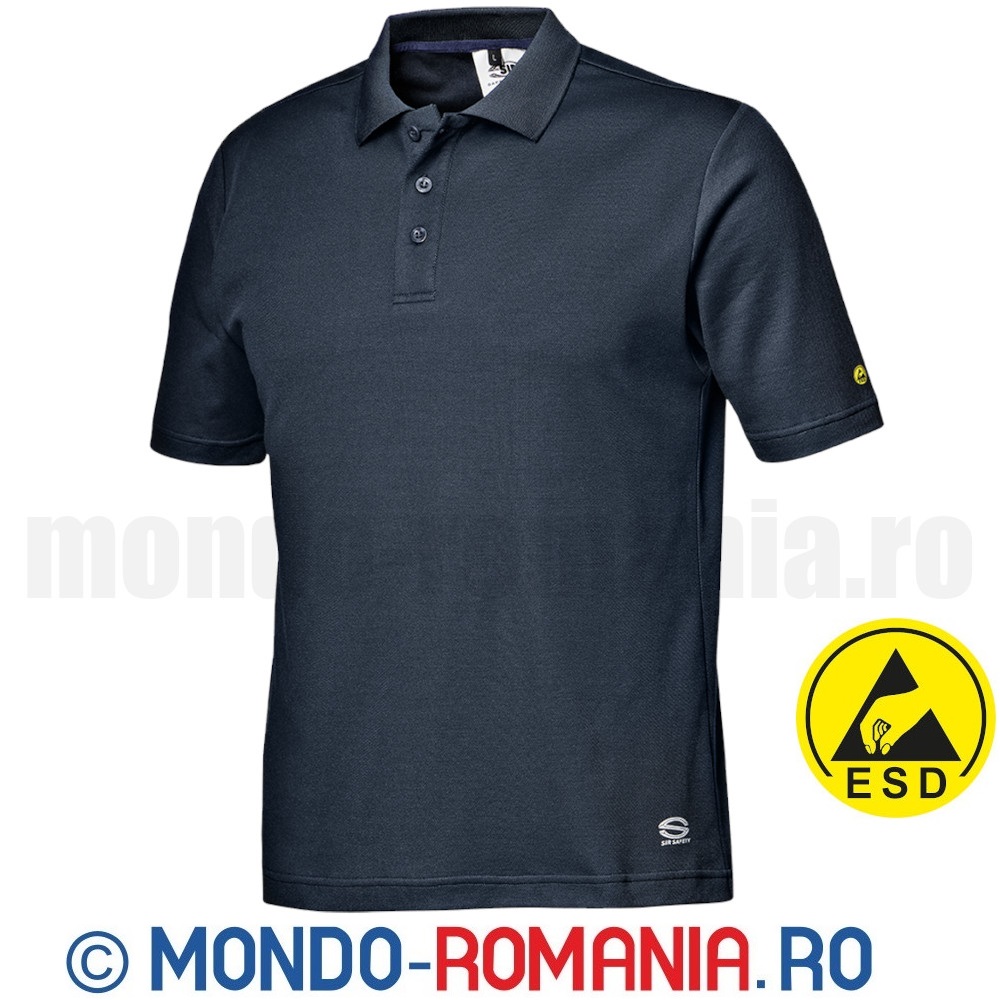 Tricou POLO bleumarin ESD - imbracaminte antistatica