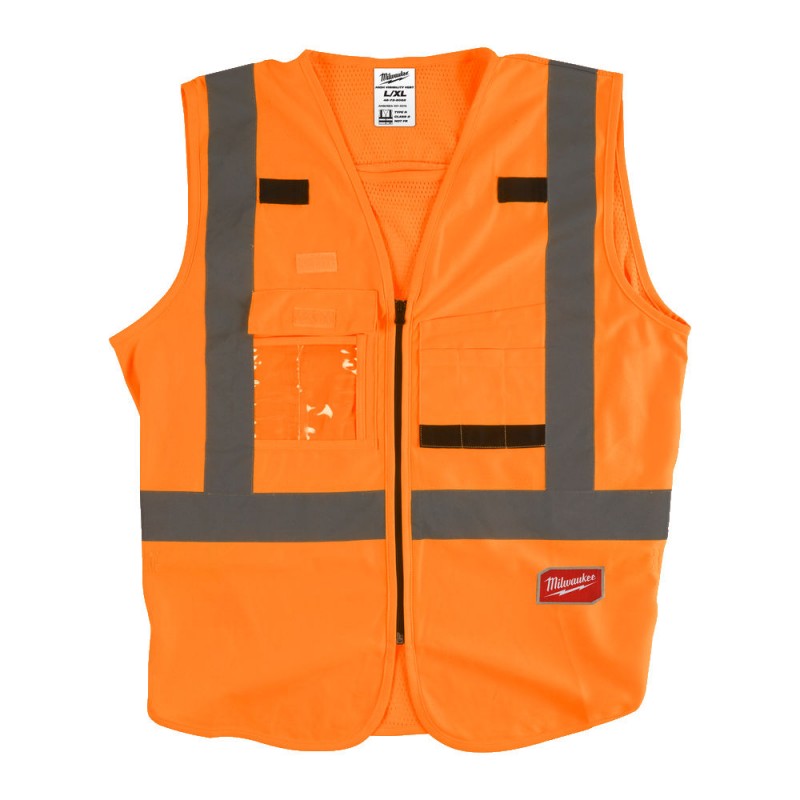 Vesta reflectorizanta, multifunctionala, orange - MILWAUKEE Clasic 10 pockets